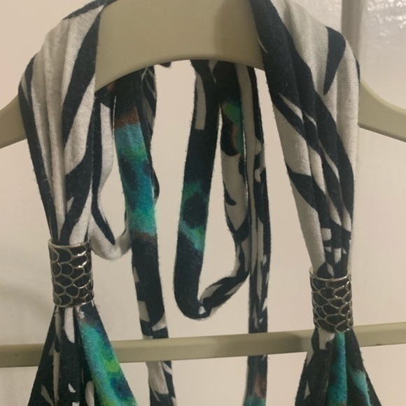 Express black, white & teal halter dress Small - Picture 5 of 7